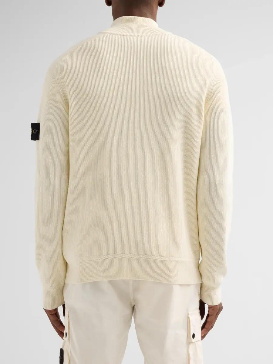 Stone Island Men's Rib-Knit Cotton Quarter-Zip Sweater | Thumbnail 3 Stone Island Men's Rib-Knit Cotton Quarter-Zip Sweater | Thumbnail 3