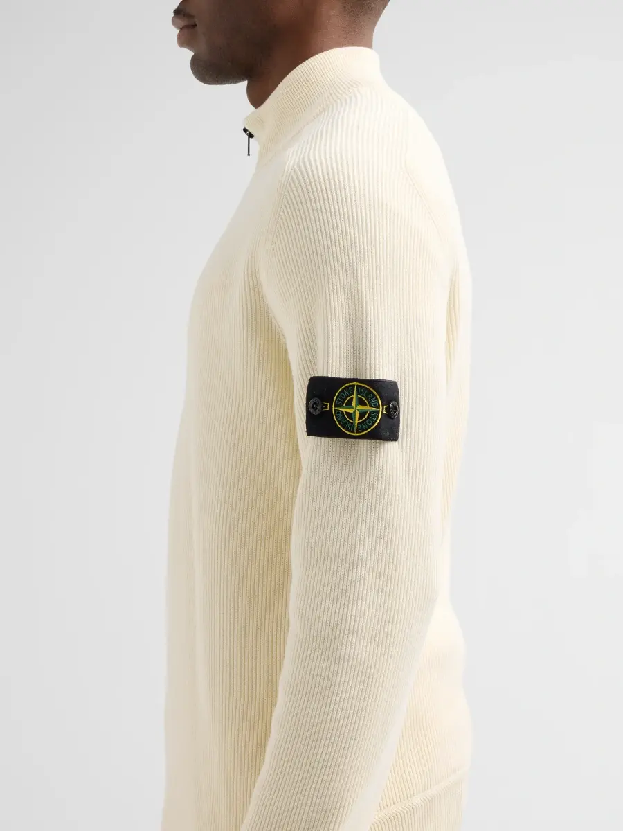 Stone Island Men's Rib-Knit Cotton Quarter-Zip Sweater | Thumbnail 5 Stone Island Men's Rib-Knit Cotton Quarter-Zip Sweater | Thumbnail 5