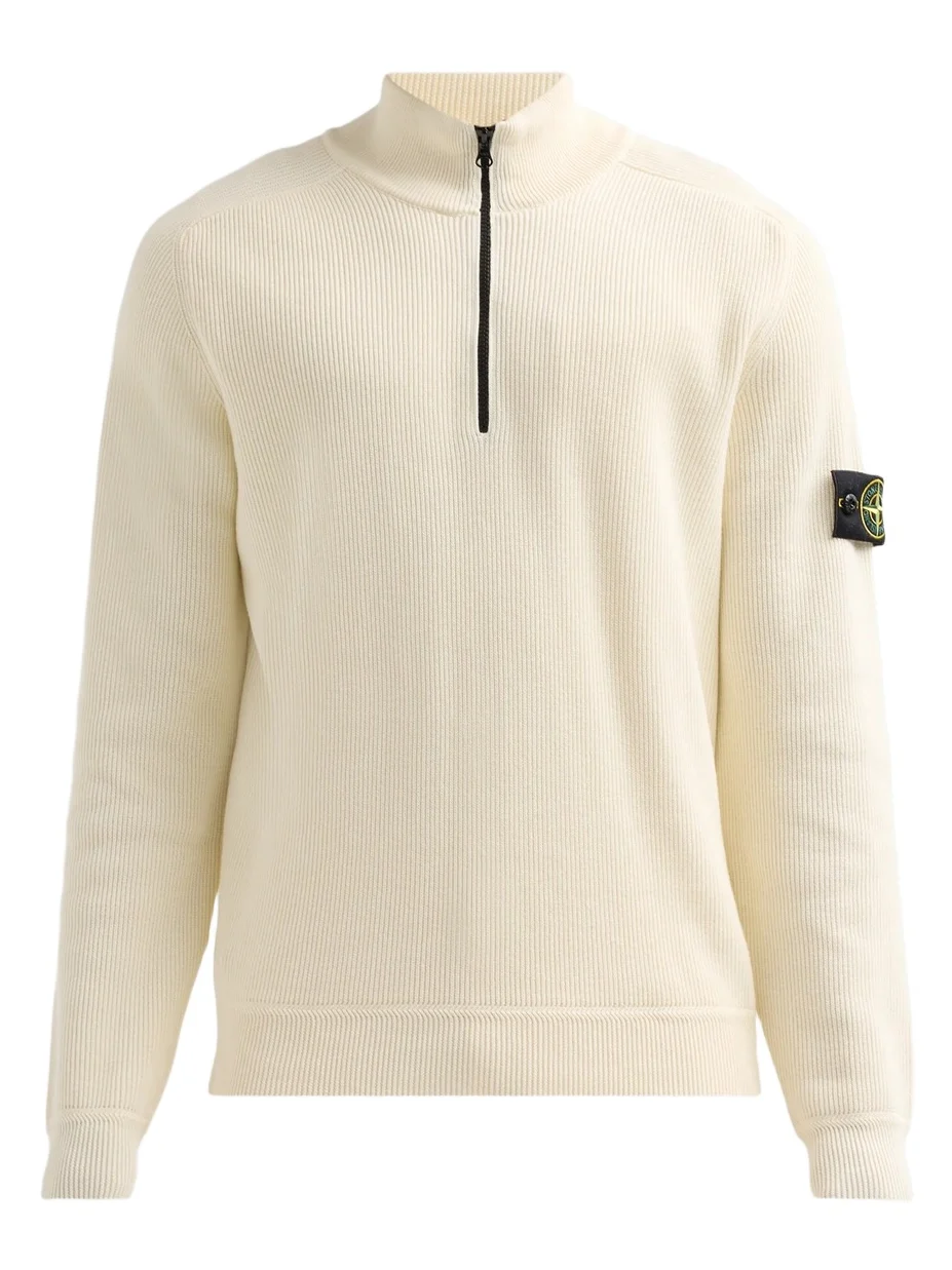 Stone Island Men's Rib-Knit Cotton Quarter-Zip Sweater