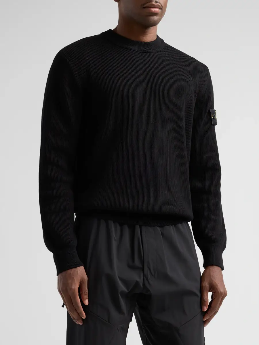 Stone Island Men's Rib-Knit Cotton Crewneck Sweatshirt | Thumbnail 4