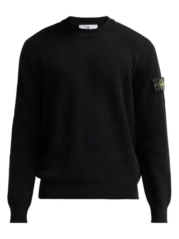Stone Island Men's Rib-Knit Cotton Crewneck Sweatshirt