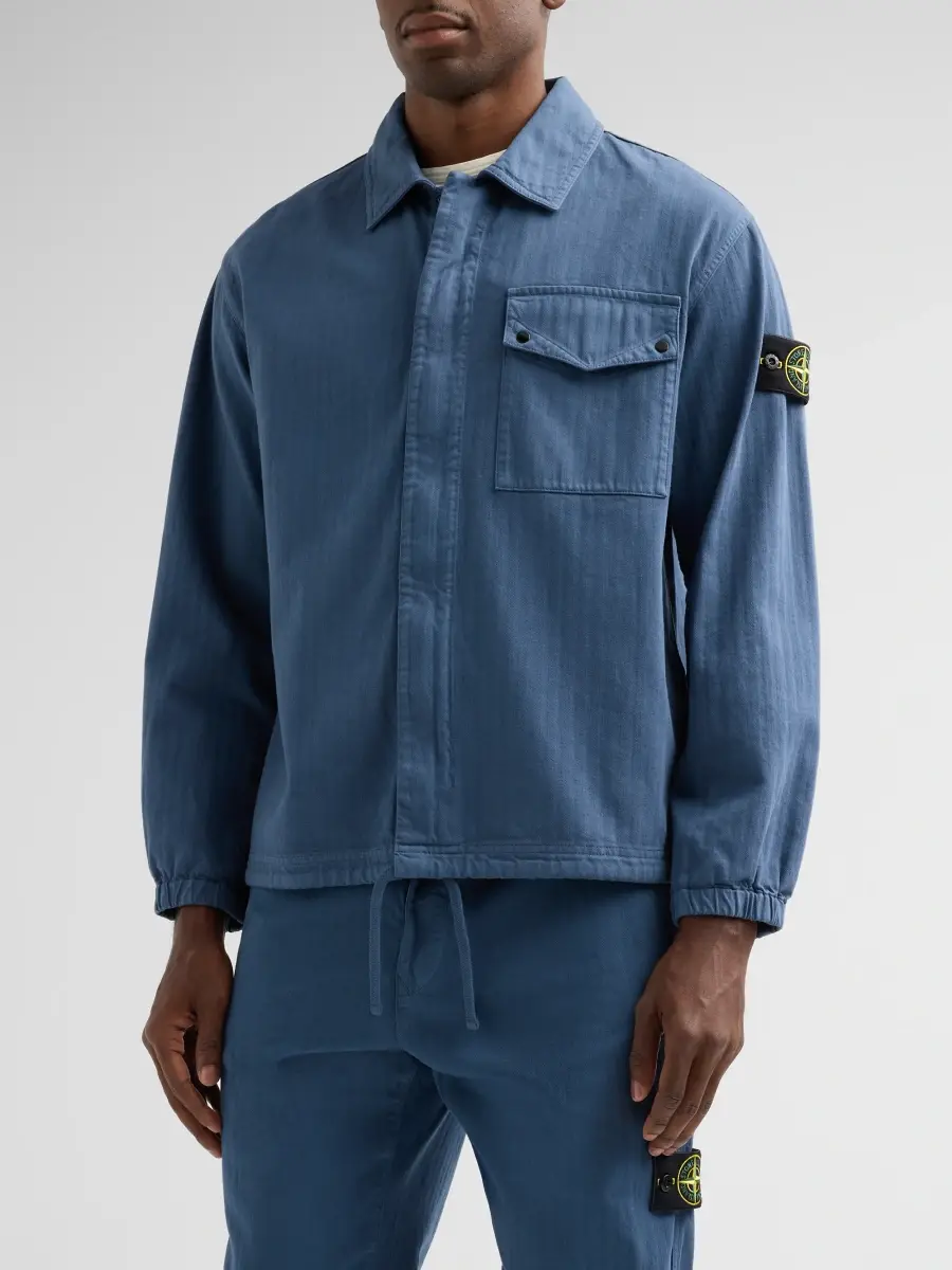 Stone Island Men's Textured Cotton Shirt Jacket | Thumbnail 4