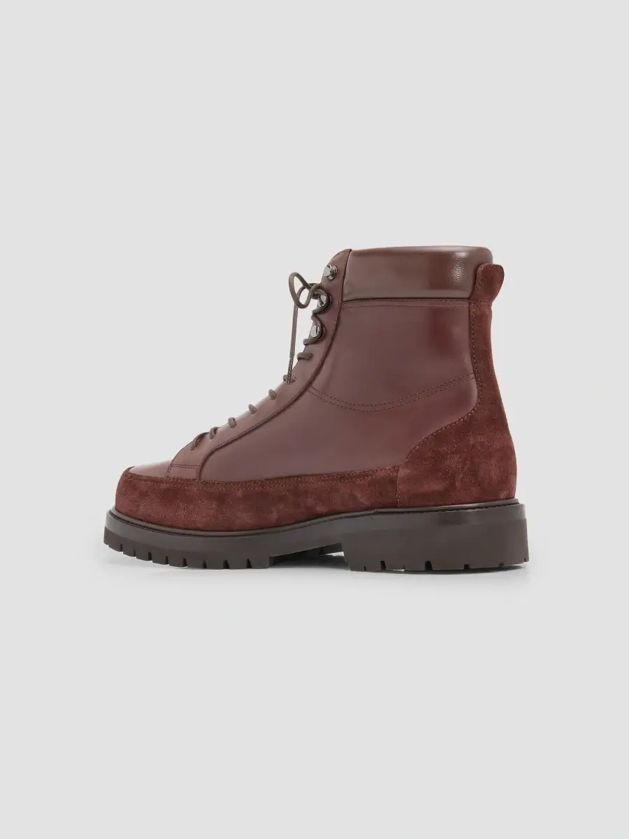Brunello Cucinelli Men's Leather & Suede Combat Boots | Thumbnail 4 Brunello Cucinelli Men's Leather & Suede Combat Boots | Thumbnail 4