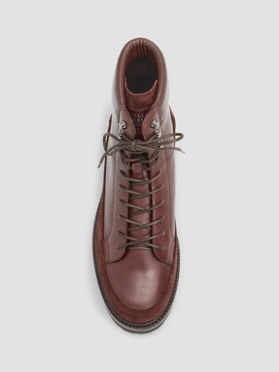Brunello Cucinelli Men's Leather & Suede Combat Boots | Thumbnail 6 Brunello Cucinelli Men's Leather & Suede Combat Boots | Thumbnail 6