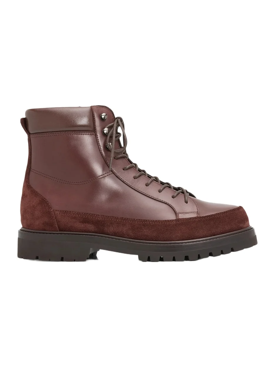 Brunello Cucinelli Men's Leather & Suede Combat Boots