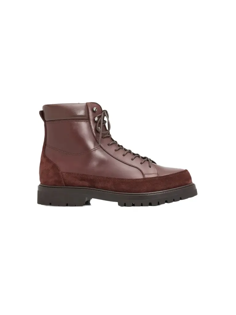 Brunello Cucinelli Men's Leather & Suede Combat Boots