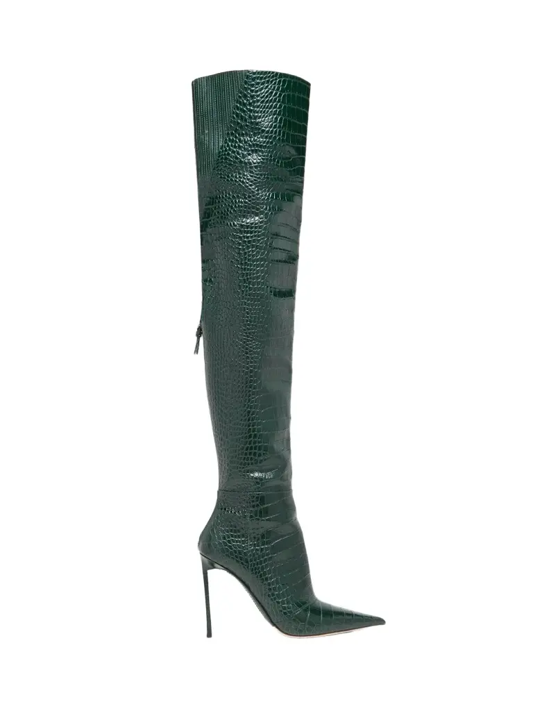 Tom Ford Women's Vertigo 105MM Croc-Embossed Leather Boots