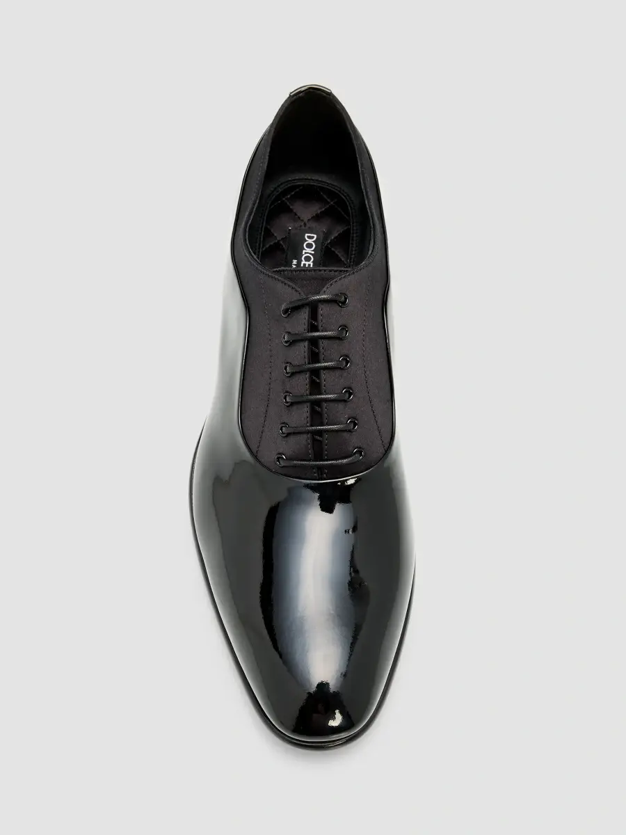 Dolce & Gabbana Men's Vernice Patent Leather & Silk Oxfords - Black | Thumbnail 3