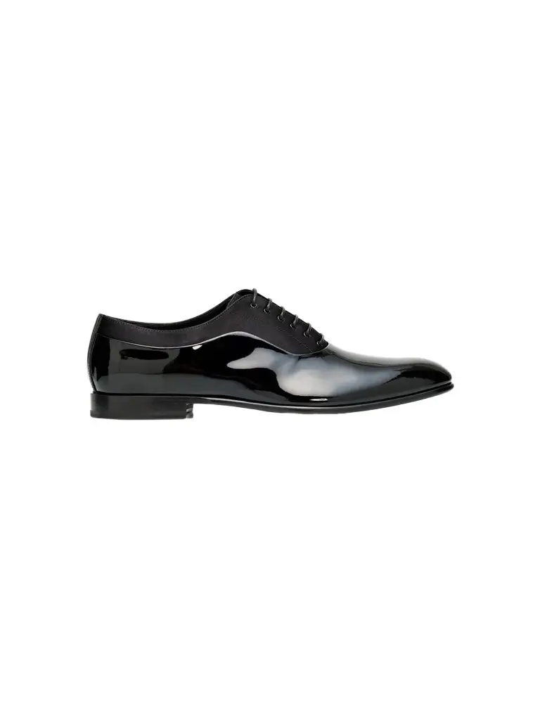 Dolce & Gabbana Men's Vernice Patent Leather & Silk Oxfords - Black