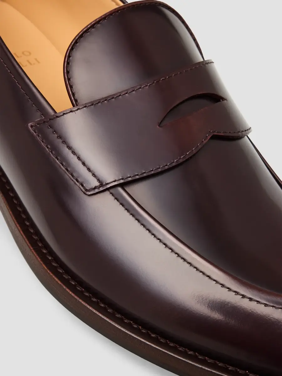 Brunello Cucinelli Men's Leather Penny Loafers | Thumbnail 5