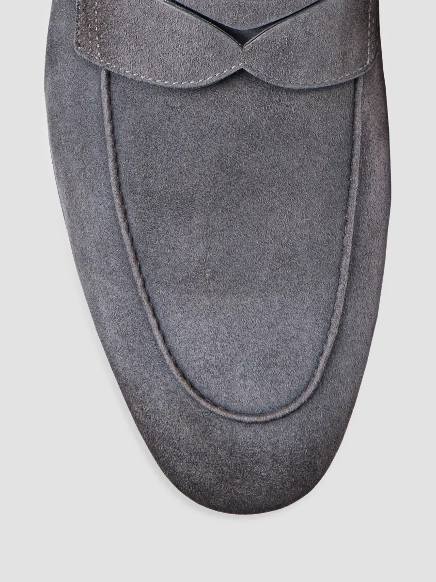 Santoni Men's Carlos Suede Penny Loafers | Thumbnail 5
