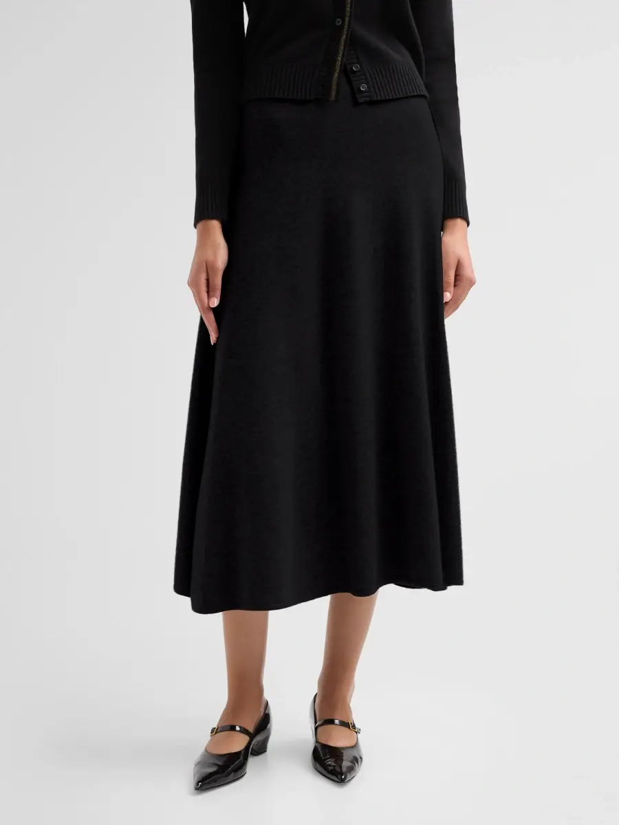 Fabiana Filippi Women's Platinum Virgin Wool-Blend Midi-Skirt | Thumbnail 4 Fabiana Filippi Women's Platinum Virgin Wool-Blend Midi-Skirt | Thumbnail 4
