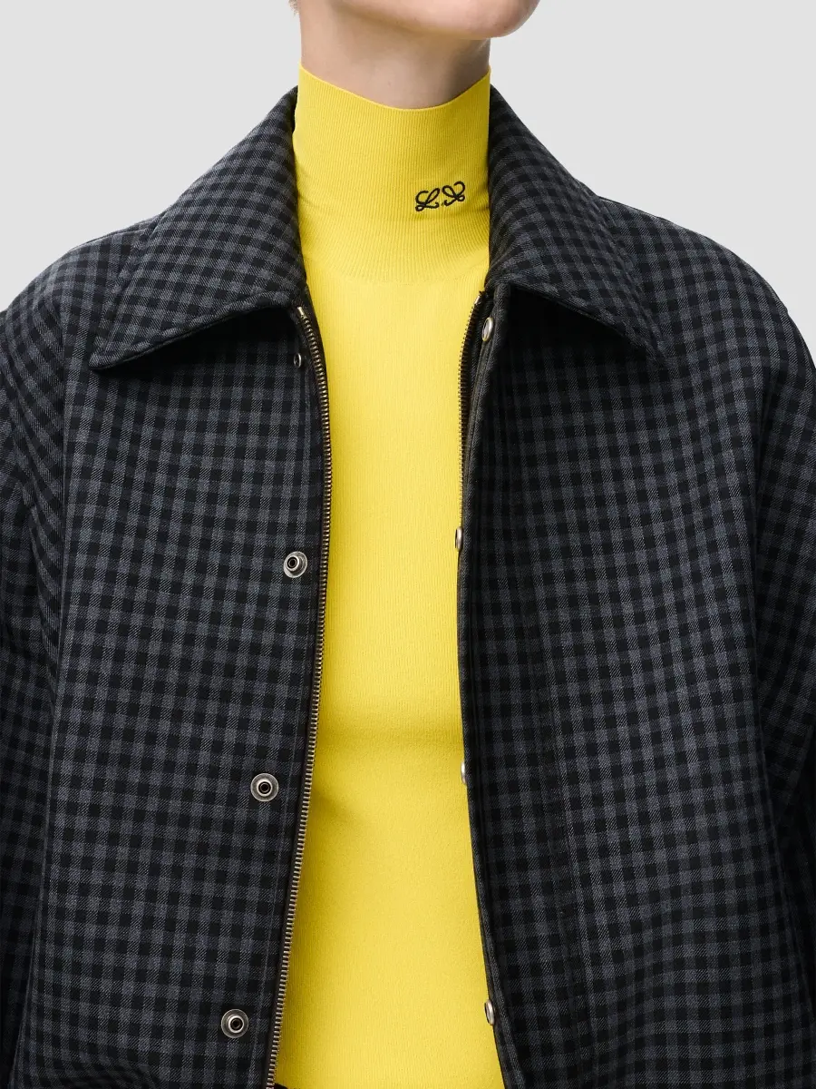 Loewe Women's Plaid Wool Drawstring Blouson Jacket | Thumbnail 5 Loewe Women's Plaid Wool Drawstring Blouson Jacket | Thumbnail 5