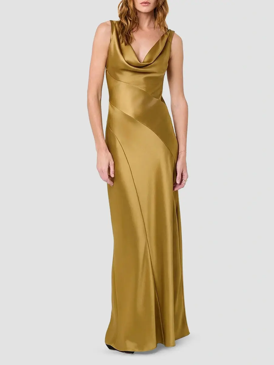 Nicholas the Label Women's Alfina Satin Cowlneck Gown | Thumbnail 2 Nicholas the Label Women's Alfina Satin Cowlneck Gown | Thumbnail 2