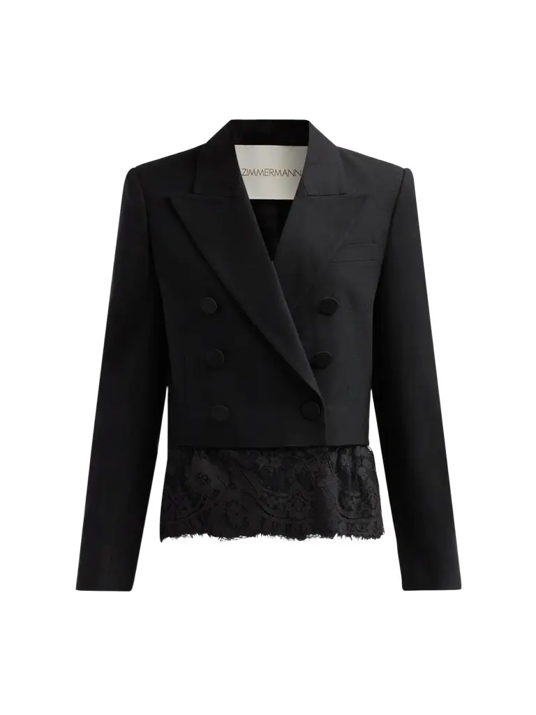 Zimmermann Women's Valiant Lace Short Blazer