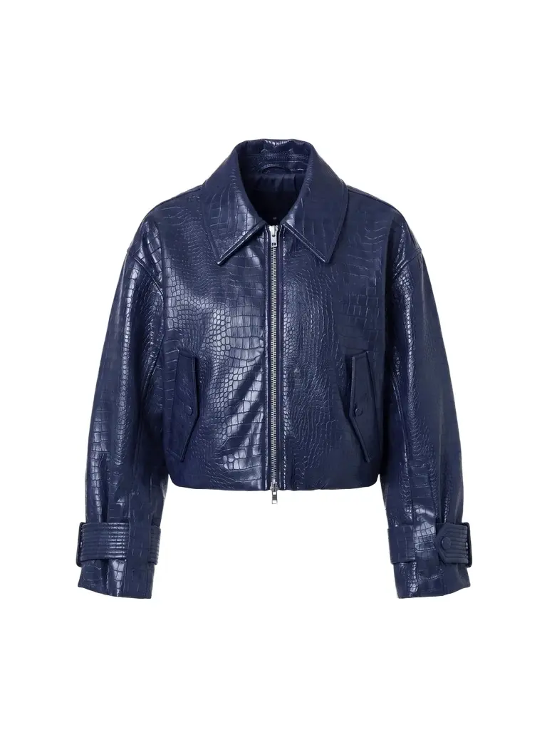 Nicholas the Label Women's Paris Croc-Embossed Faux-Leather Jacket