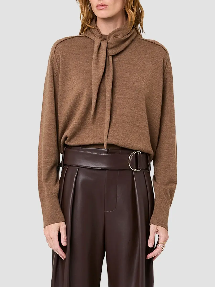 Nicholas the Label Women's Veda Superfine Merino Wool Tieneck Sweater | Thumbnail 4 Nicholas the Label Women's Veda Superfine Merino Wool Tieneck Sweater | Thumbnail 4