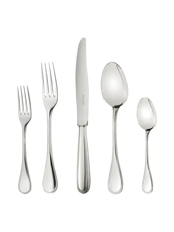 Christofle Perle Stainless Steel Flatware Place Setting