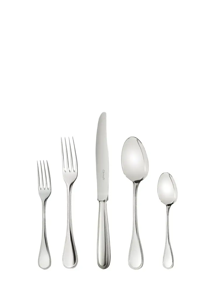 Christofle Perle Stainless Steel Flatware Place Setting