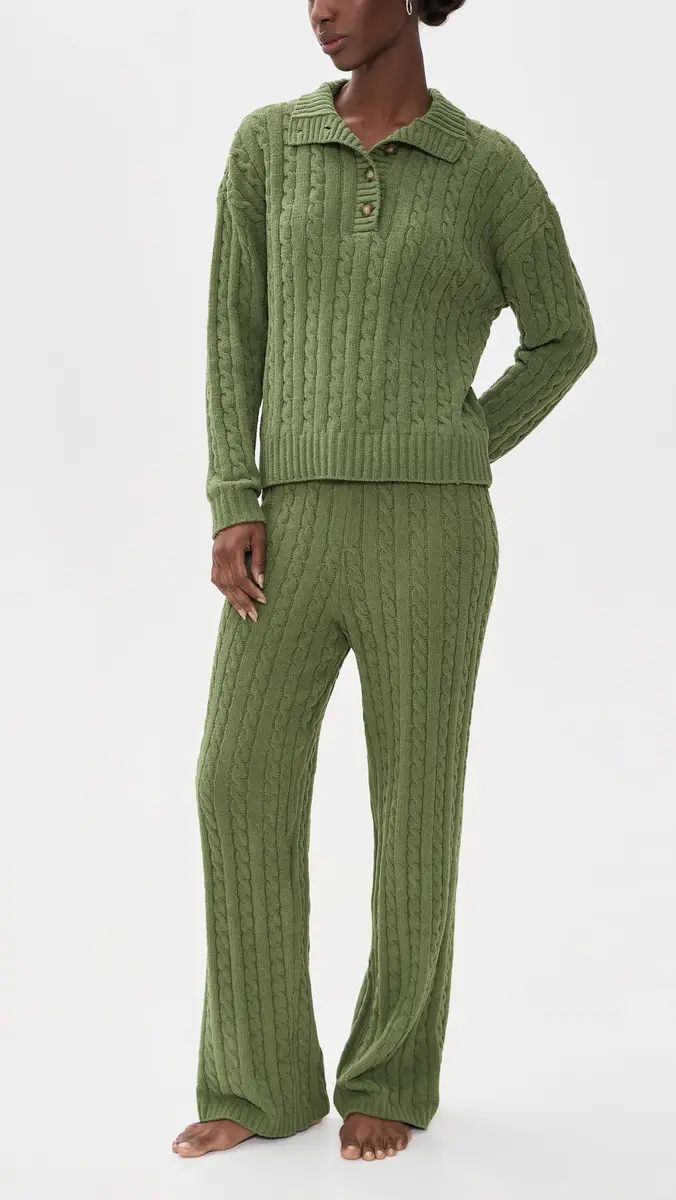 PJ Salvage Cozy Chenille Cable Knit Pajama Pants | Thumbnail 5