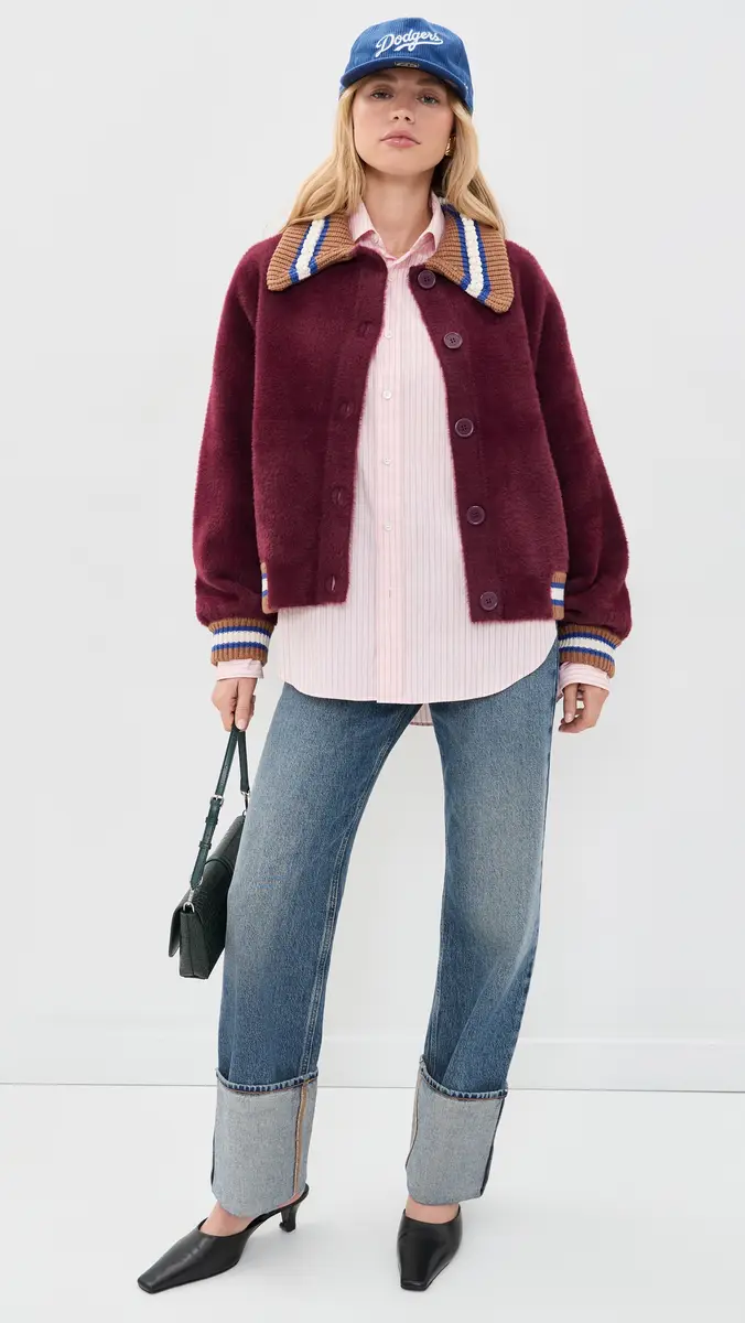 Essentiel Antwerp Kamore Knit Jacket with Collar Combo2 Wine Not | Thumbnail 5 Essentiel Antwerp Kamore Knit Jacket with Collar Combo2 Wine Not | Thumbnail 5