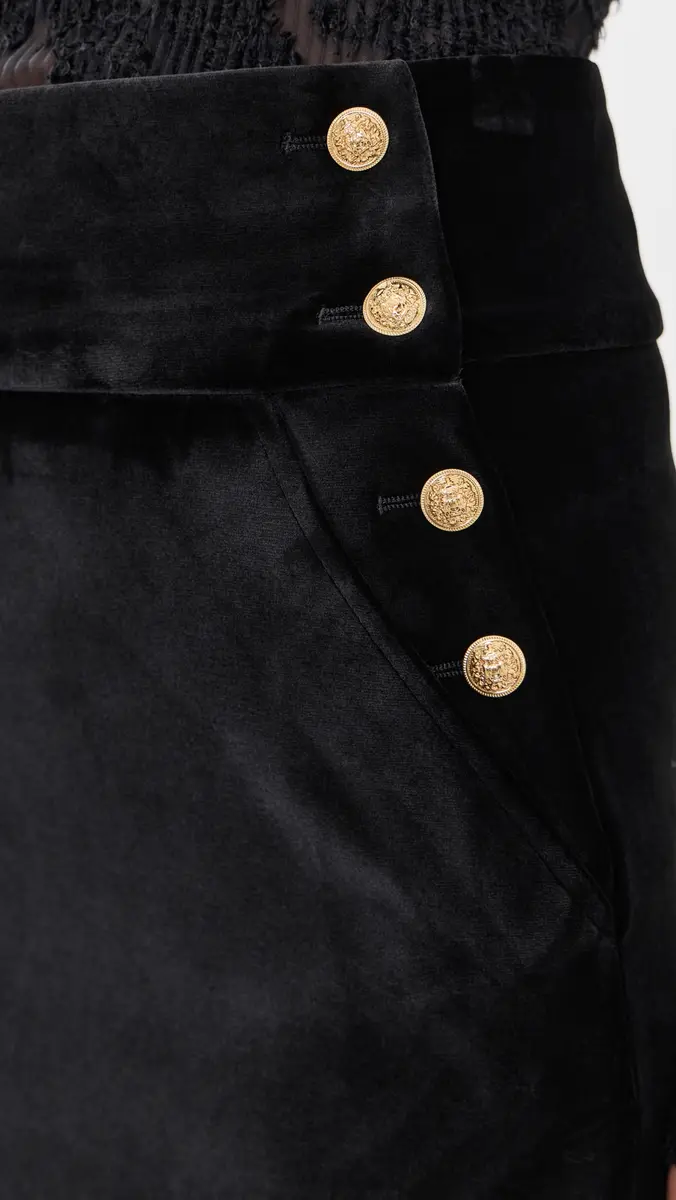 Alice + Olivia Donald High Rise Side Button Velvet Skirt | Thumbnail 6 Alice + Olivia Donald High Rise Side Button Velvet Skirt | Thumbnail 6