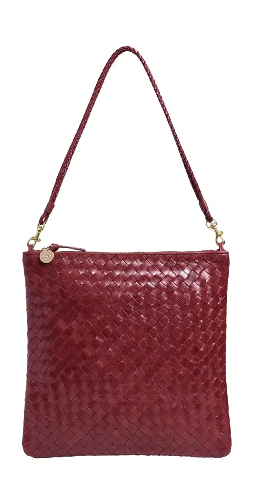 Clare V. Clare V. Medium Woven Diagonal Foldover Clutch