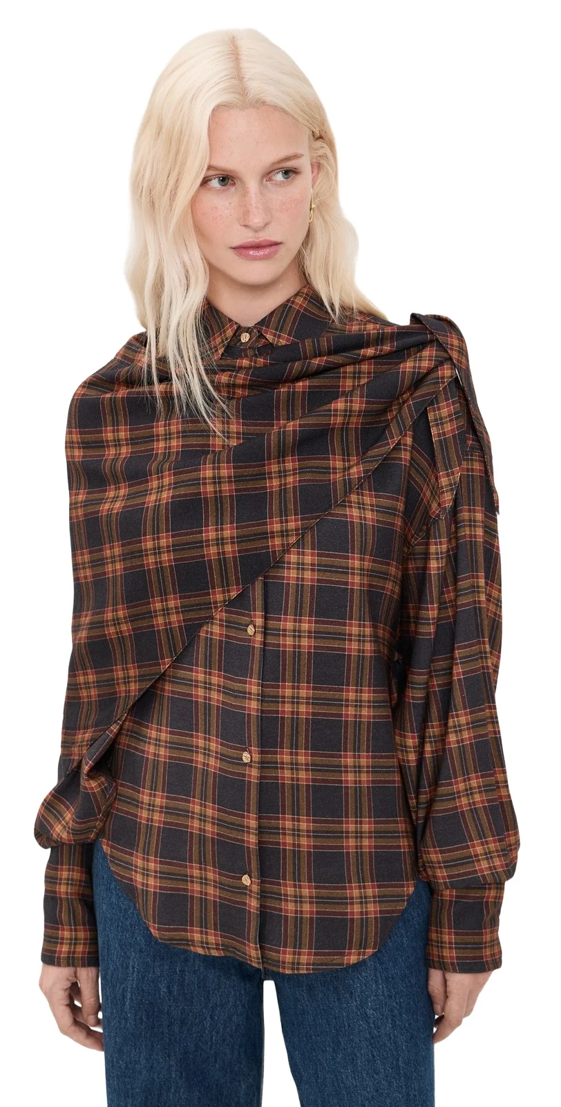 Essentiel Antwerp Kiss Oversized Shirt With Scarf Combo1 Firestarter