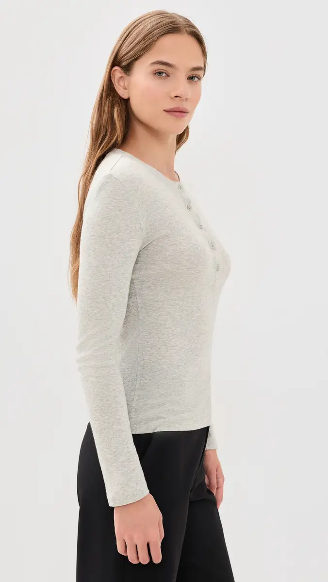 Theory Purl Henley Long Sleeve Tee | Thumbnail 4 Theory Purl Henley Long Sleeve Tee | Thumbnail 4