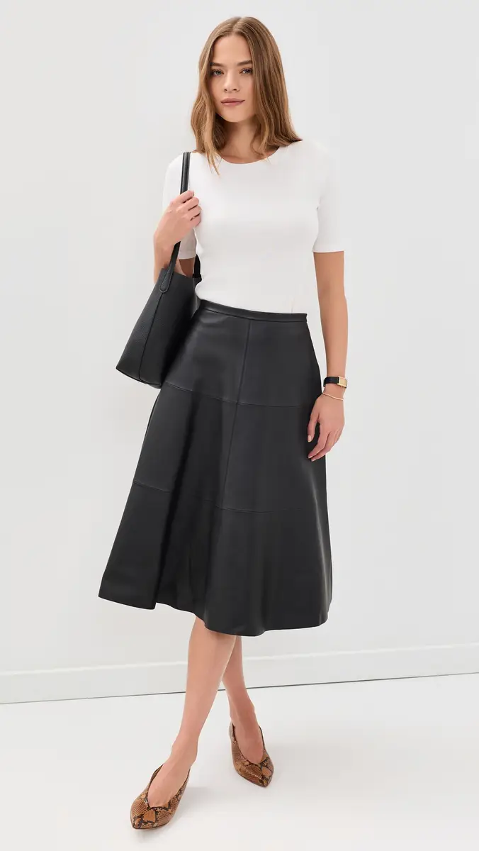 Theory Leather Circle Skirt | Thumbnail 5