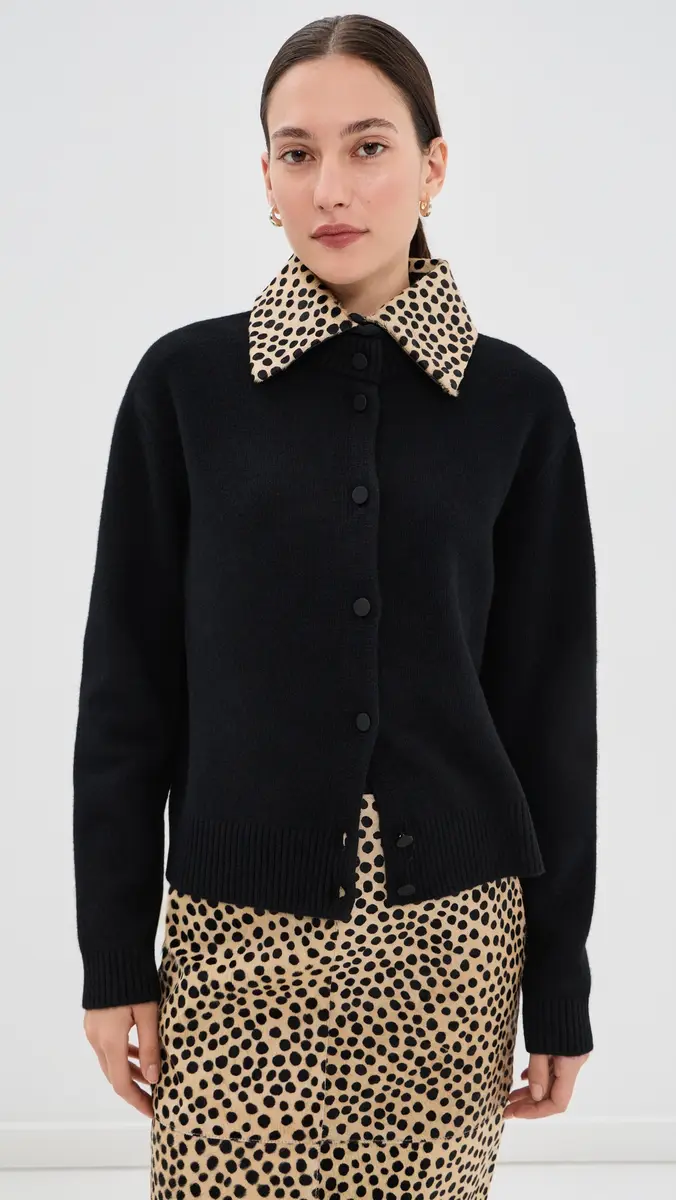 RÓHE Cheetah Collar Cardigan | Thumbnail 2