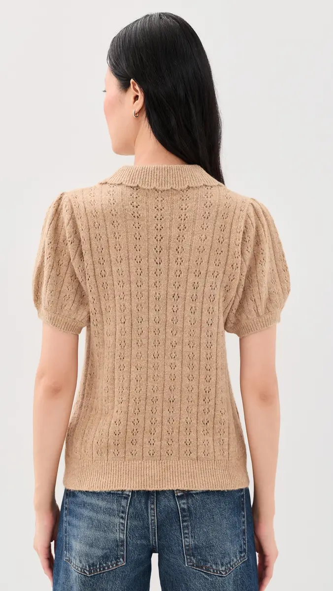 Marine Layer Short Sleeve Pointelle Polo | Thumbnail 3 Marine Layer Short Sleeve Pointelle Polo | Thumbnail 3