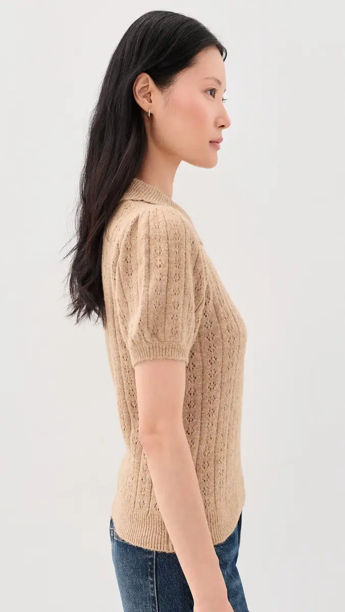 Marine Layer Short Sleeve Pointelle Polo | Thumbnail 4 Marine Layer Short Sleeve Pointelle Polo | Thumbnail 4