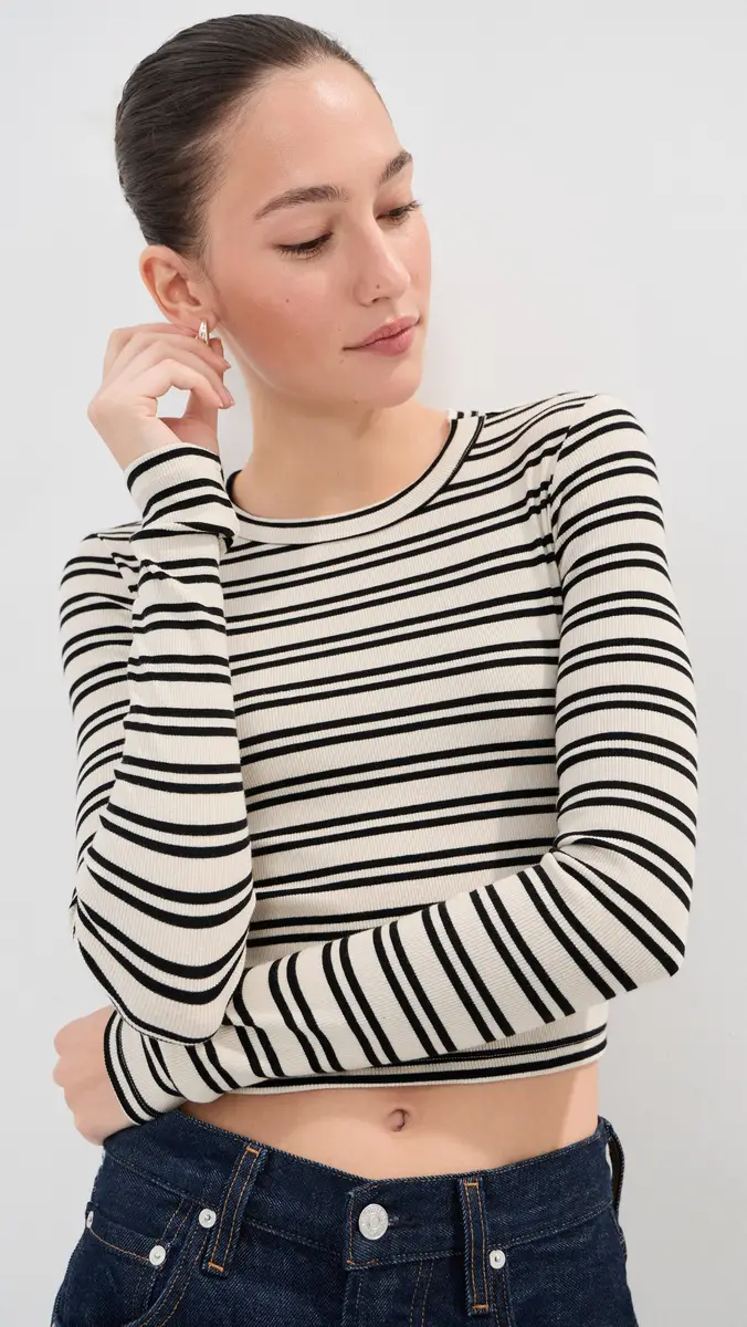 LE BOP Hadley Long Sleeve Cropped Tee | Thumbnail 2 LE BOP Hadley Long Sleeve Cropped Tee | Thumbnail 2