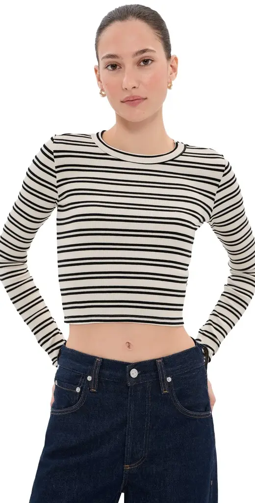 LE BOP Hadley Long Sleeve Cropped Tee