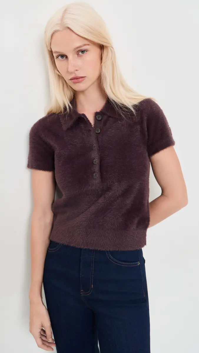 L'Agence Cirrus Short Sleeve Crop Polo | Thumbnail 2 L'Agence Cirrus Short Sleeve Crop Polo | Thumbnail 2