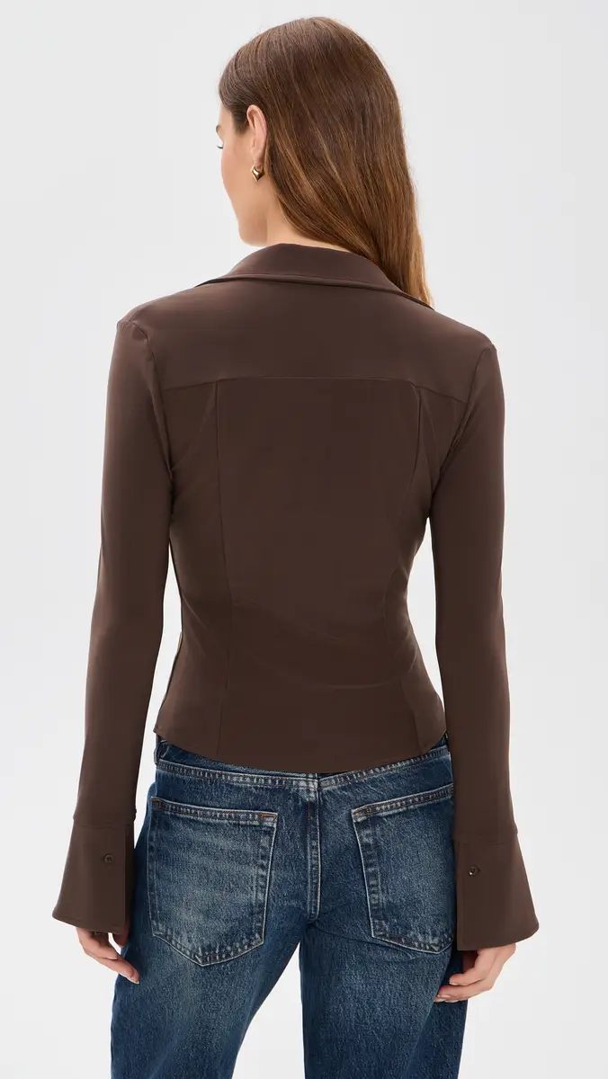 Alice + Olivia Freya Fitted Nipped Waist Button Down Top | Thumbnail 3 Alice + Olivia Freya Fitted Nipped Waist Button Down Top | Thumbnail 3