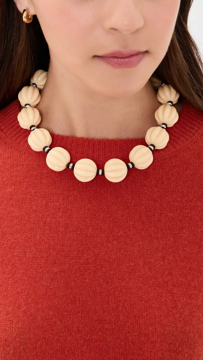 KENNETH JAY LANE Carved Ivory Bead Pave Clasp Necklace | Thumbnail 3 KENNETH JAY LANE Carved Ivory Bead Pave Clasp Necklace | Thumbnail 3