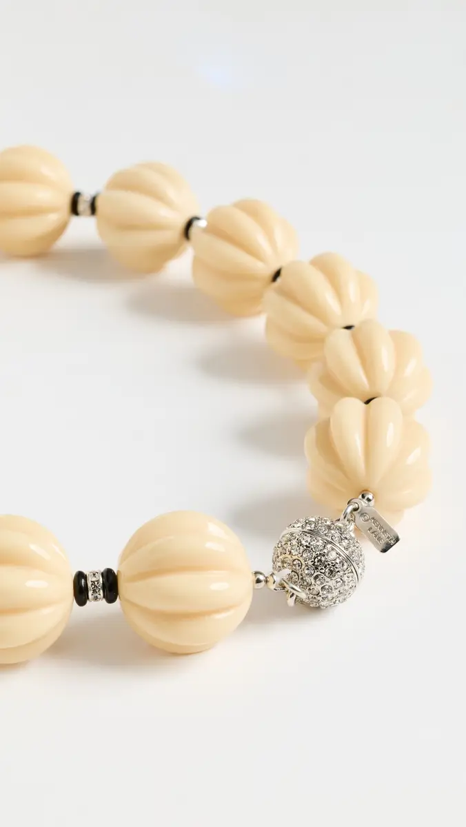 KENNETH JAY LANE Carved Ivory Bead Pave Clasp Necklace | Thumbnail 4 KENNETH JAY LANE Carved Ivory Bead Pave Clasp Necklace | Thumbnail 4