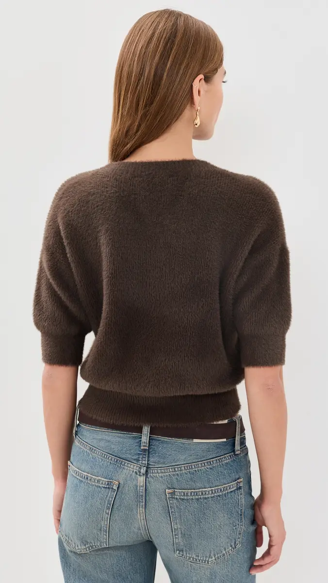 L'Agence Guinevere Short Sleeve Crop Crew Pullover | Thumbnail 3 L'Agence Guinevere Short Sleeve Crop Crew Pullover | Thumbnail 3