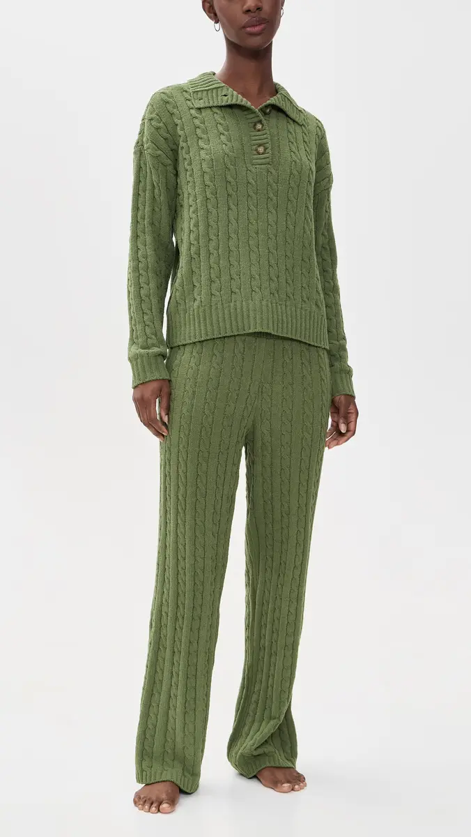PJ Salvage Cozy Chenille Cable Knit Henley | Thumbnail 5 PJ Salvage Cozy Chenille Cable Knit Henley | Thumbnail 5