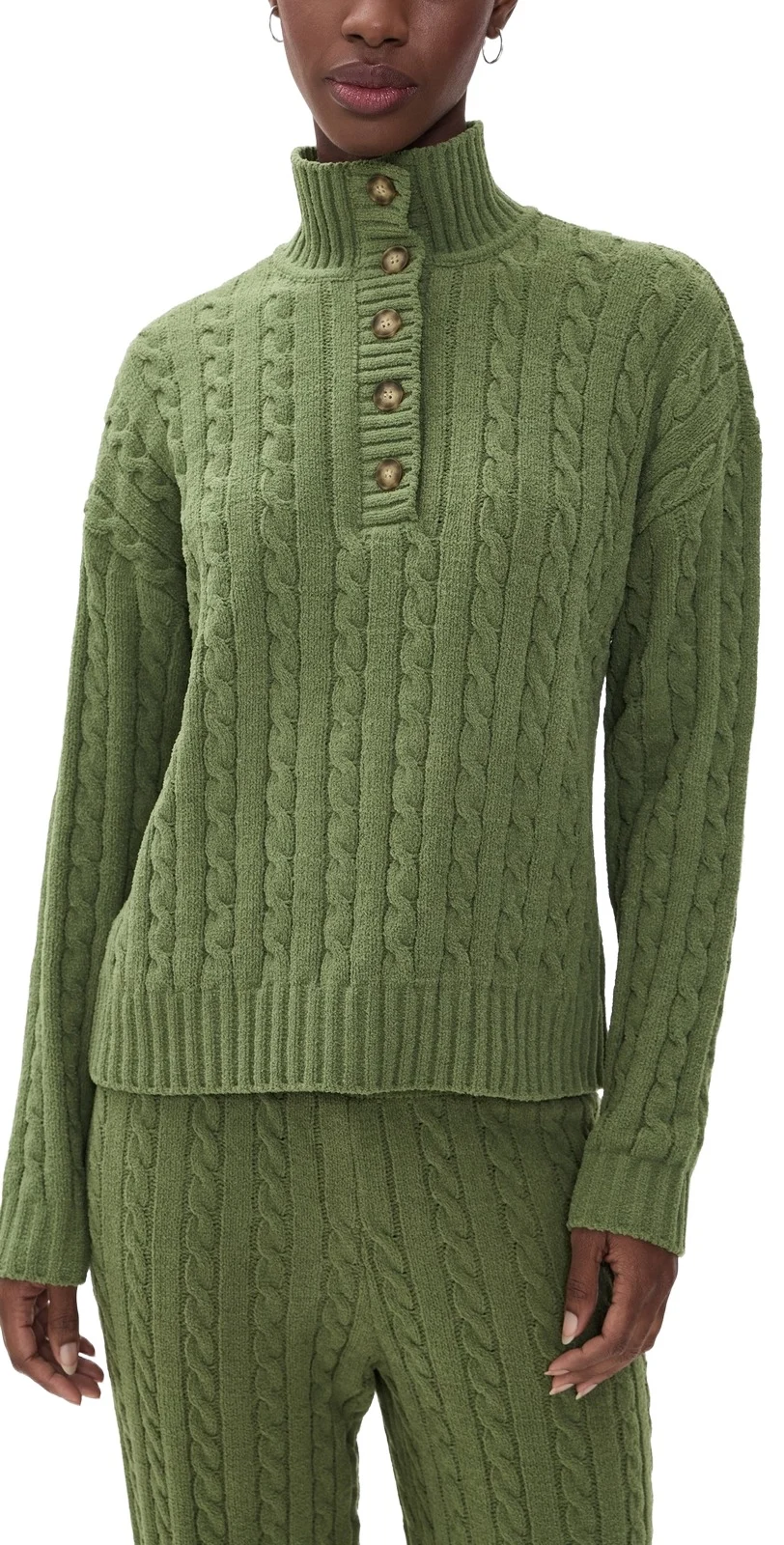 PJ Salvage Cozy Chenille Cable Knit Henley
