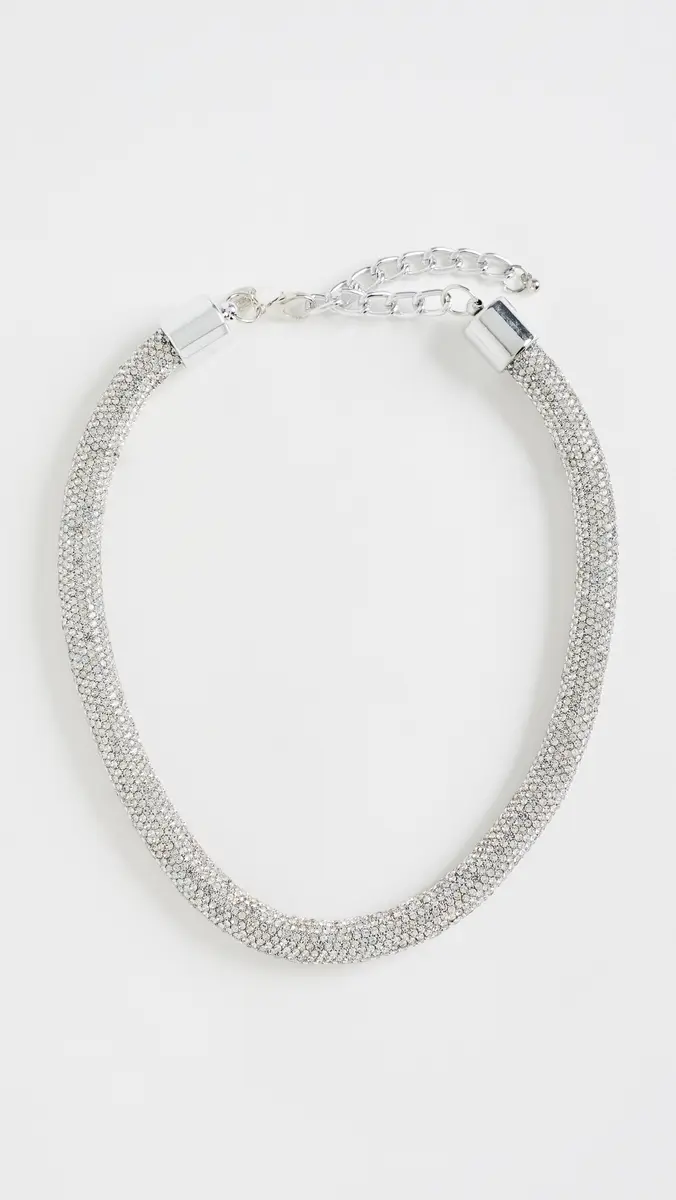 KENNETH JAY LANE Silver Crystal Tube Necklace | Thumbnail 2 KENNETH JAY LANE Silver Crystal Tube Necklace | Thumbnail 2