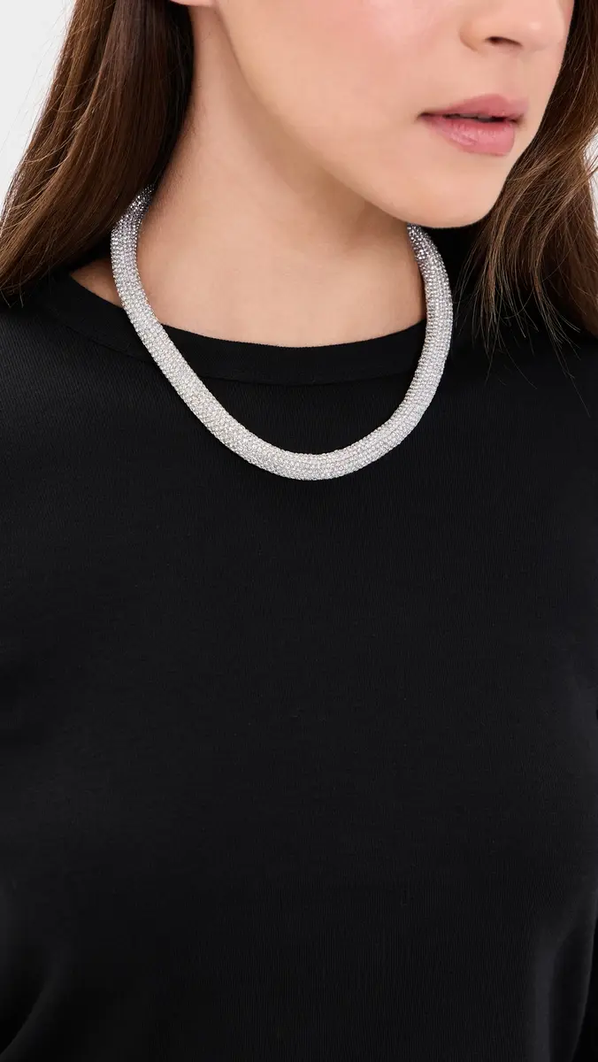 KENNETH JAY LANE Silver Crystal Tube Necklace | Thumbnail 3 KENNETH JAY LANE Silver Crystal Tube Necklace | Thumbnail 3
