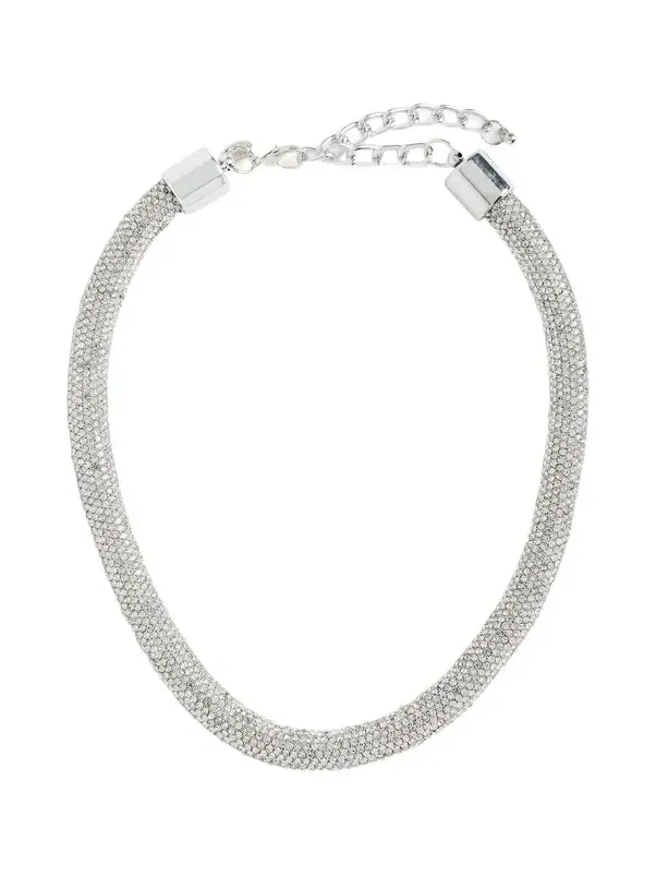 Silver Crystal Tube Necklace Silver Crystal Tube Necklace