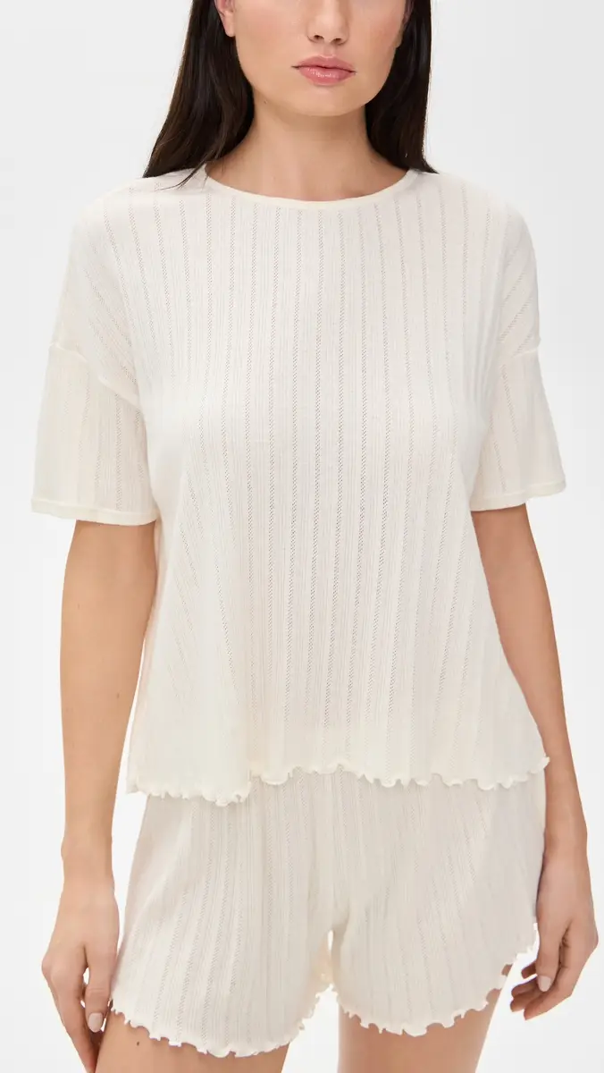 Eberjey Pointelle Short Sleeve Tee | Thumbnail 2 Eberjey Pointelle Short Sleeve Tee | Thumbnail 2