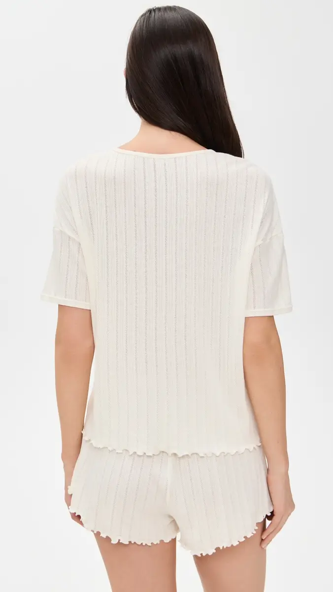 Eberjey Pointelle Short Sleeve Tee | Thumbnail 3 Eberjey Pointelle Short Sleeve Tee | Thumbnail 3