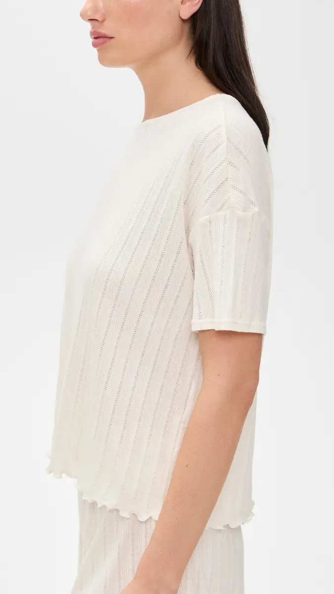 Eberjey Pointelle Short Sleeve Tee | Thumbnail 4 Eberjey Pointelle Short Sleeve Tee | Thumbnail 4