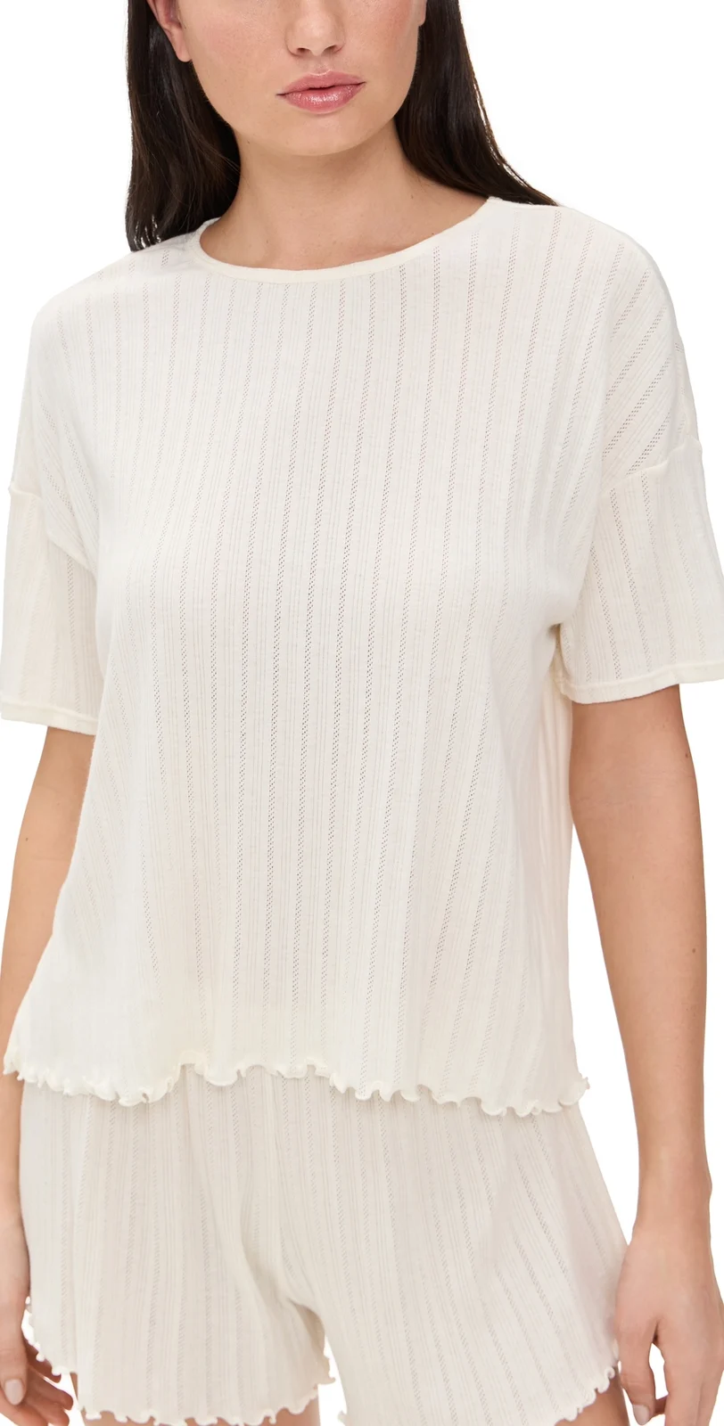 Pointelle Short Sleeve Tee Pointelle Short Sleeve Tee