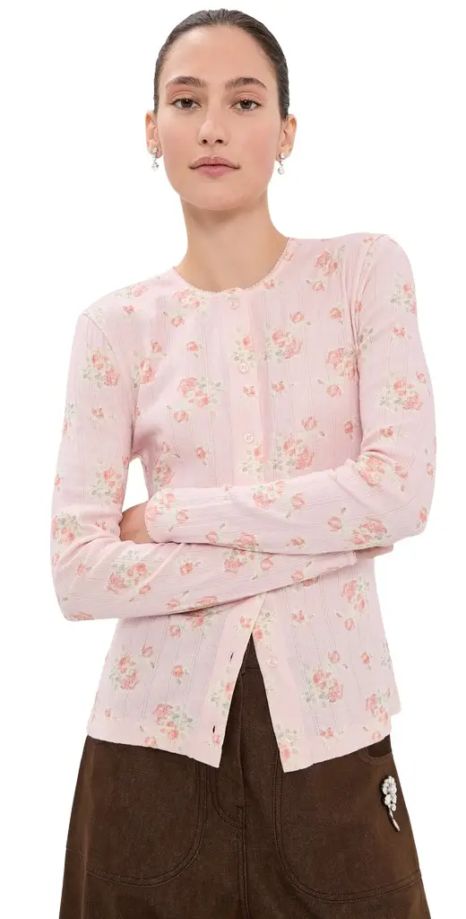 Simone Rocha Pointelle Daisy Cardigan